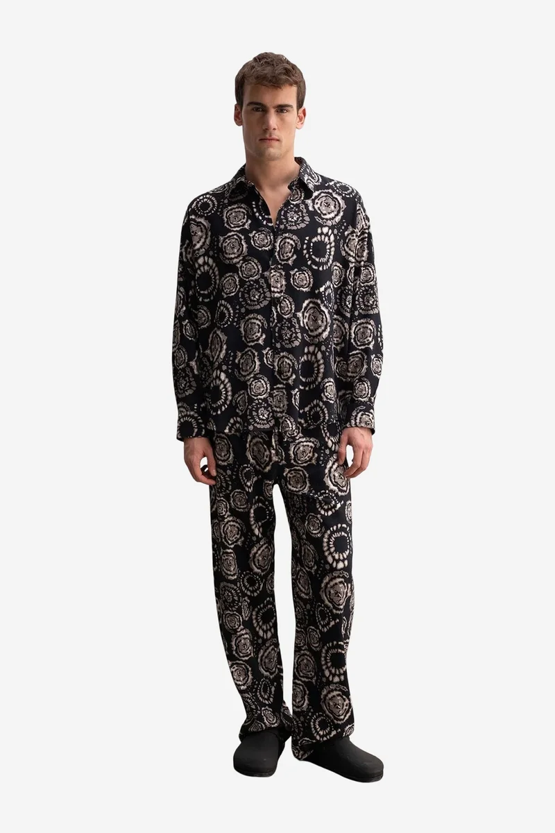 Giesto Black GIESTO Wide Leg Relaxed Fit Pants for Men | Best Price UAE