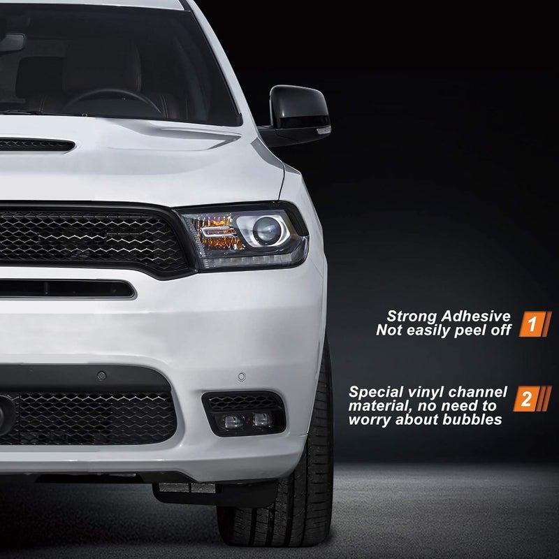 NDRUSH Smoked Light Stickers Kit Overlays Headlight Eyelid Vinyl Tint Film Blackout Tail Light Wrap Cover Compatible with Dodge Durango 2014-2021 - Image 3