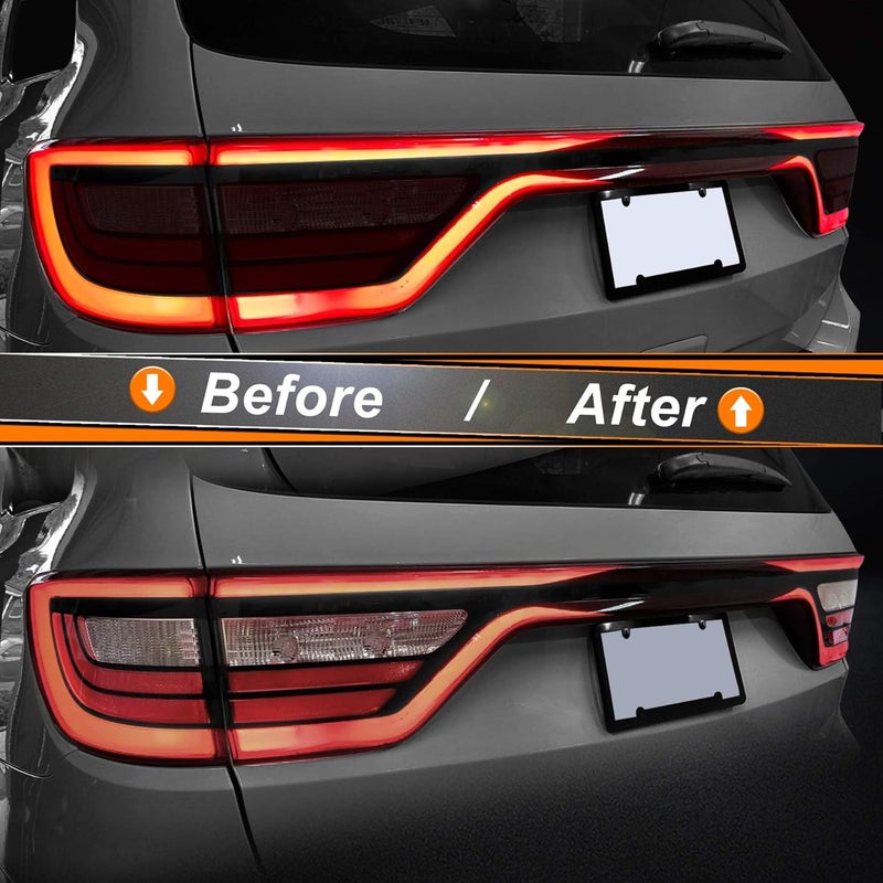 NDRUSH Smoked Light Stickers Kit Overlays Headlight Eyelid Vinyl Tint Film Blackout Tail Light Wrap Cover Compatible with Dodge Durango 2014-2021 - Image 5