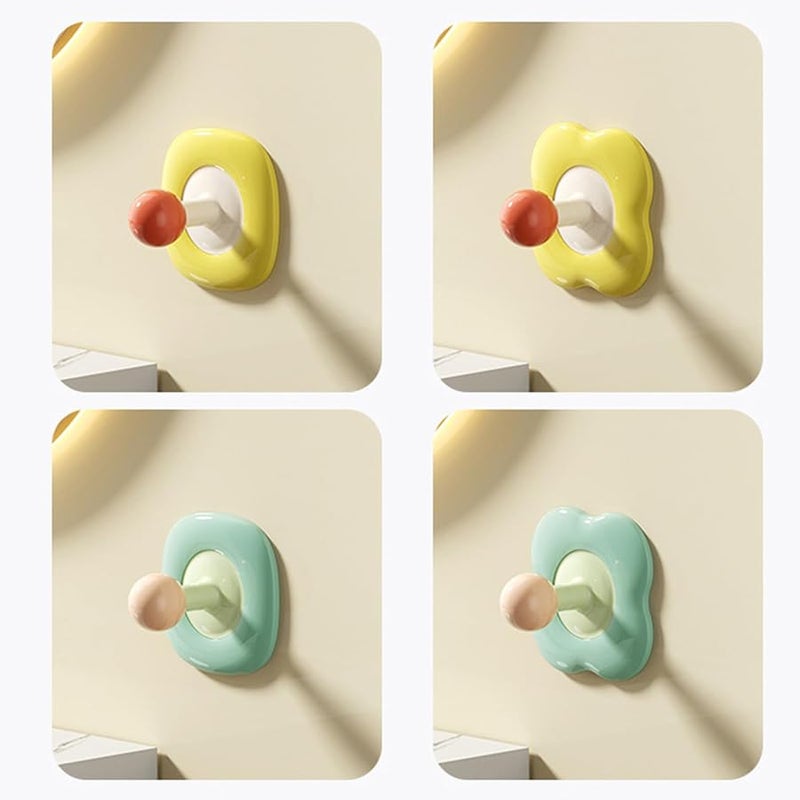 Square Adhesive Wall Hooks 4Pcs Drill Release Hangers for Towel Keys Bathroom Kitchen Storage - Image 5