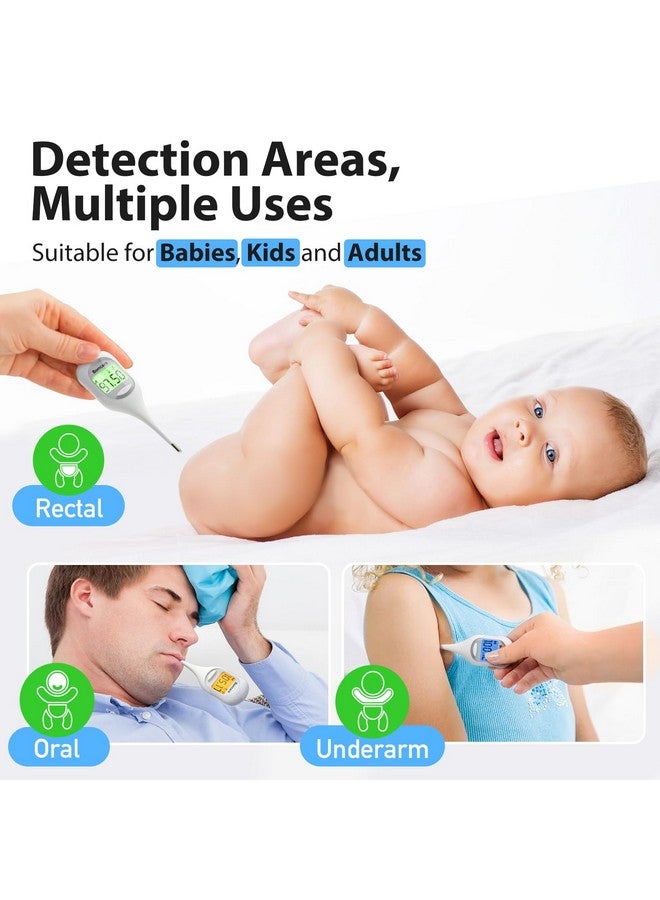 Boncare Boncare 9 Seconds Basal Body Thermometer for Ovulation, Oral Thermometer for Adults and Kids - Accurate Rectal Thermometer for Baby, with Fever Alarm and Large Display, FSA HSA Eligible (Rice-White) - Image 4