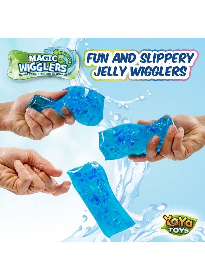 YoYa Toys - Magic Wigglers Water Snake Fidget Toy - Water Wiggler Toy, Water Snakes Trick Stress Toy, Slippery Tricky Wiggler Tube - 4-Pack Squishy Sensory Fidget Water Snake Toy, 5-Inch Novelty Gift - Image 1