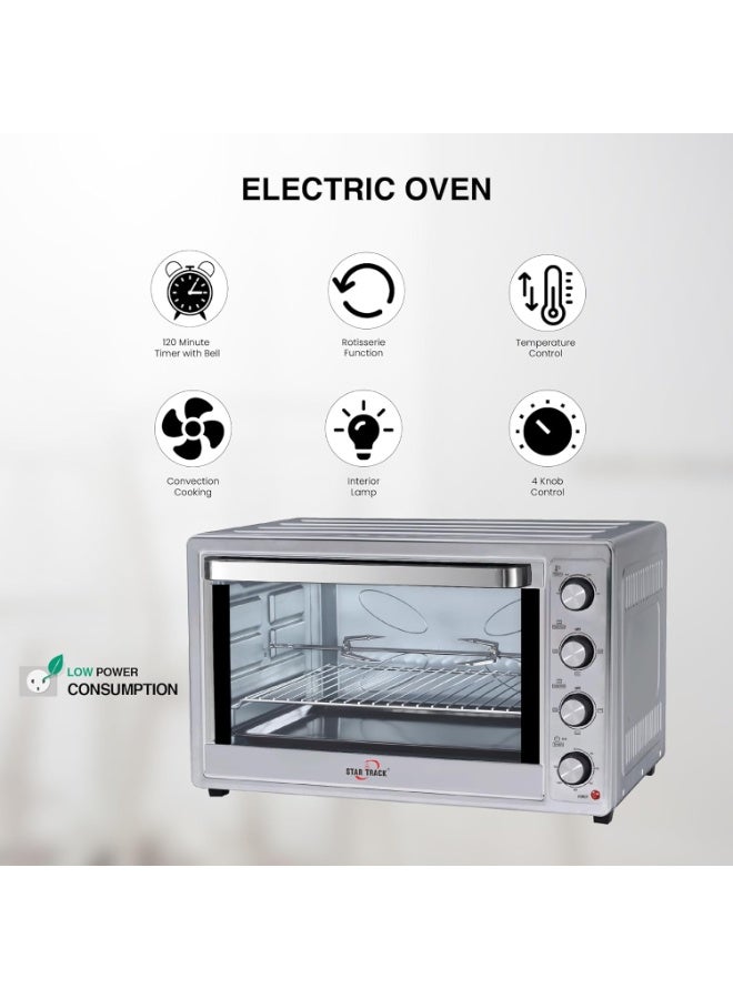 STAR TRACK 100L Electric Oven, Self-Clean, Rotisserie & Convection | 2200W | 120-Min Timer | 8 Heating Elements | Perfect for Baking, Grilling & Roasting  - Image 2