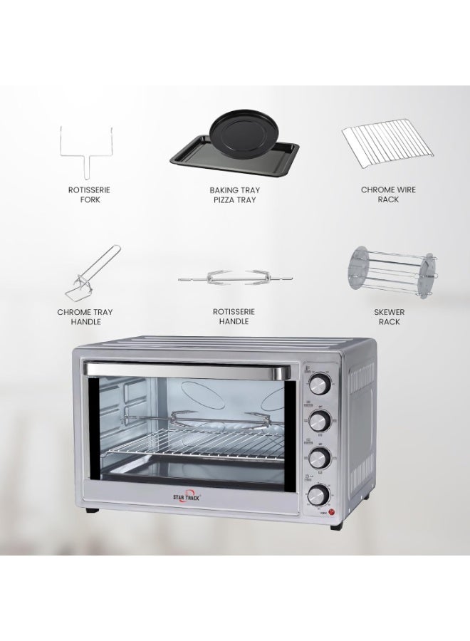 STAR TRACK 100L Electric Oven, Self-Clean, Rotisserie & Convection | 2200W | 120-Min Timer | 8 Heating Elements | Perfect for Baking, Grilling & Roasting  - Image 3