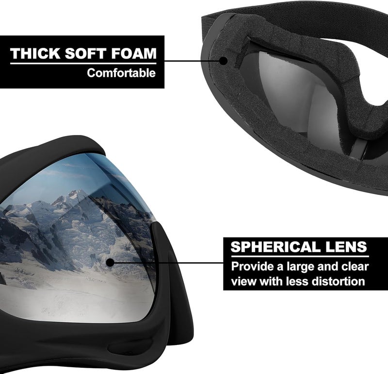 SixYard Ski Goggles, Motorcycle Goggles, 3 Pack Snowboard Snow Goggles for Men Women Adult Youth - Image 3