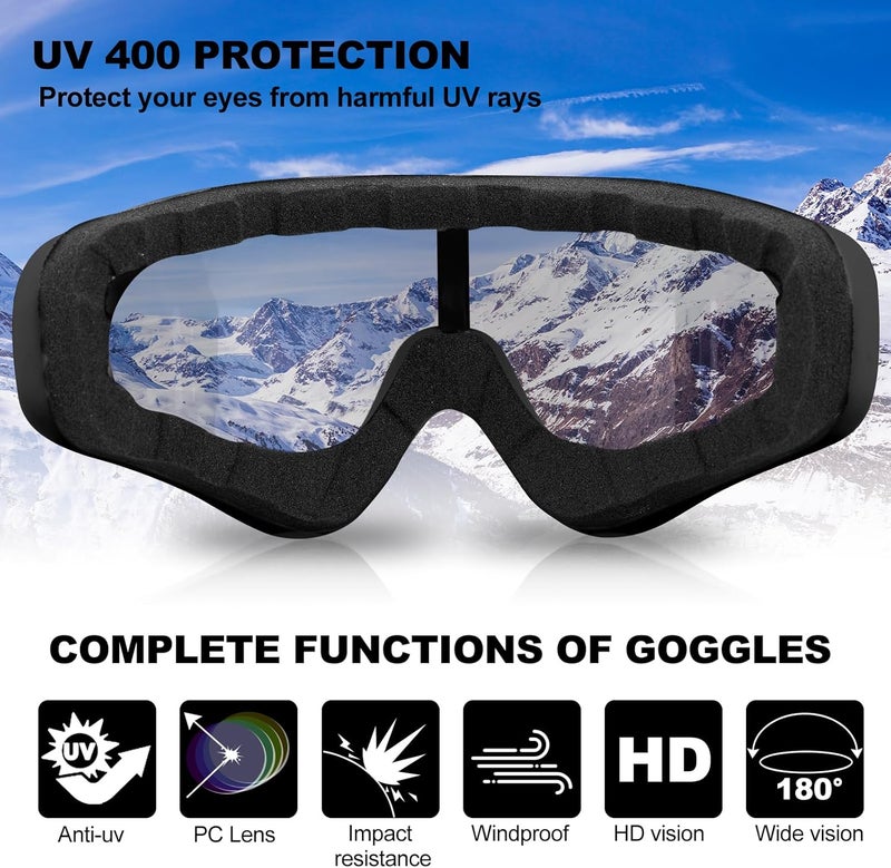 SixYard Ski Goggles, Motorcycle Goggles, 3 Pack Snowboard Snow Goggles for Men Women Adult Youth - Image 5