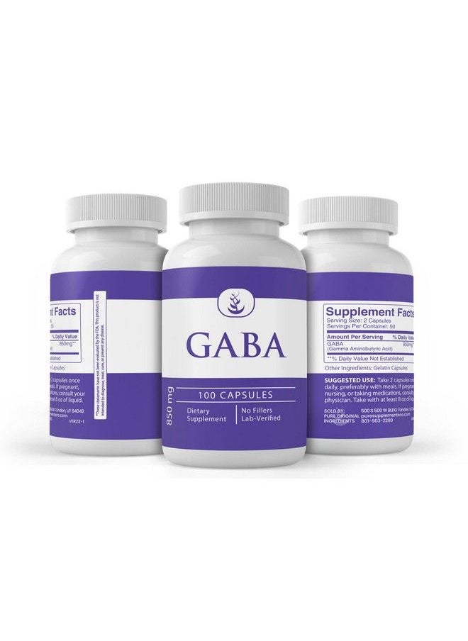 PURE ORIGINAL INGREDIENTS - Gaba (100 Capsules) Always Pure No Additives Or Fillers Lab Verified - Image 1