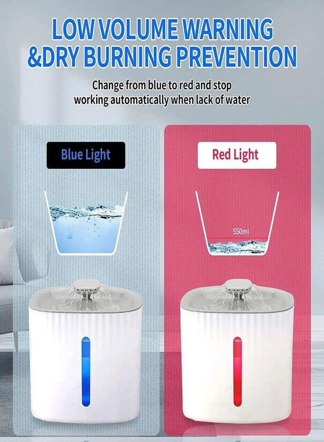 PET FUN نافورة مياه شرب للحيوانات الأليفة من بيت فن للقطط والكلاب | وعاء توزيع مياه أوتوماتيكي بإضاءة LED ونظام ترشيح ثلاثي | مضخة هادئة وموفرة للطاقة | تعمل بمنفذ USB بسعة 3 لترات - Image 4