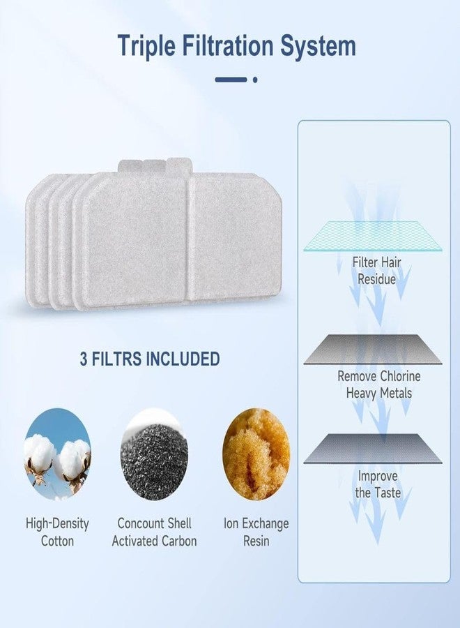 PET FUN نافورة مياه شرب للحيوانات الأليفة من بيت فن للقطط والكلاب | وعاء توزيع مياه أوتوماتيكي بإضاءة LED ونظام ترشيح ثلاثي | مضخة هادئة وموفرة للطاقة | تعمل بمنفذ USB بسعة 3 لترات - Image 5