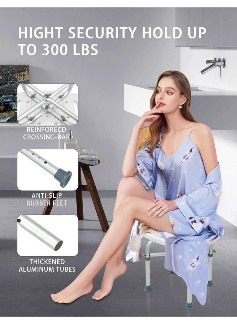 Meishida Seat for Inside Shower Chair - Bath Stool, Bathroom Shower Chairs for Seniors, Elderly, Handicap & Disabled - Adjustable Support Shower Bench w/Handles for Bathtub - Blue  - Image 5