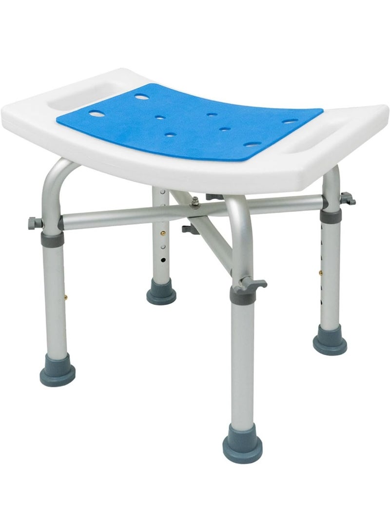 Meishida Seat for Inside Shower Chair - Bath Stool, Bathroom Shower Chairs for Seniors, Elderly, Handicap & Disabled - Adjustable Support Shower Bench w/Handles for Bathtub - Blue  - Image 1