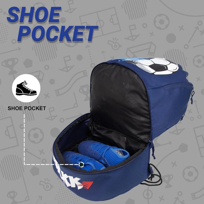 WHACKK Blitz Soccer|Football Equipment Bags|Basketball Volleyball Throwball Drawstring Backpack Bags|Shoes Mobile Bottle Holder Pocket|Sports Men Boys Bag|Dori Backpack |Gym Bag|Kitbag Kit Bag (Blue) - Image 4