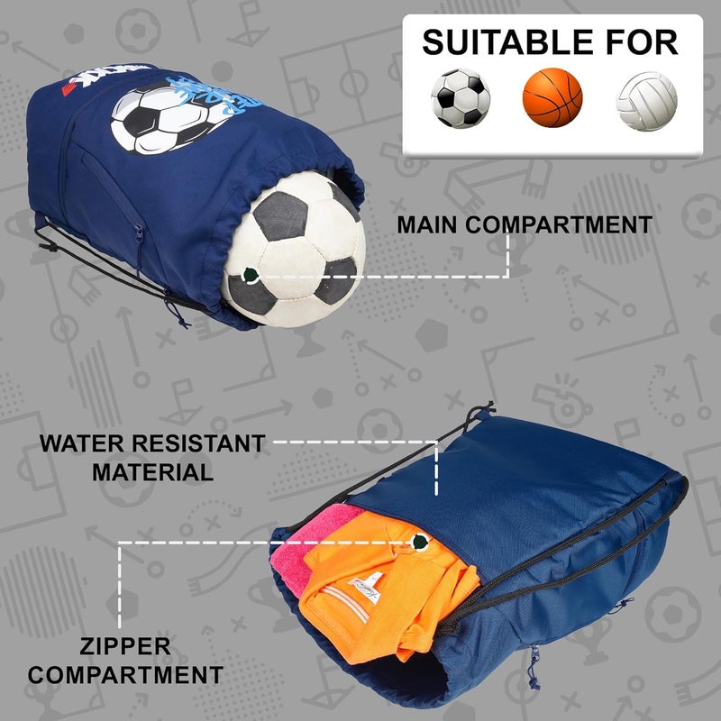 WHACKK Blitz Soccer|Football Equipment Bags|Basketball Volleyball Throwball Drawstring Backpack Bags|Shoes Mobile Bottle Holder Pocket|Sports Men Boys Bag|Dori Backpack |Gym Bag|Kitbag Kit Bag (Blue) - Image 5