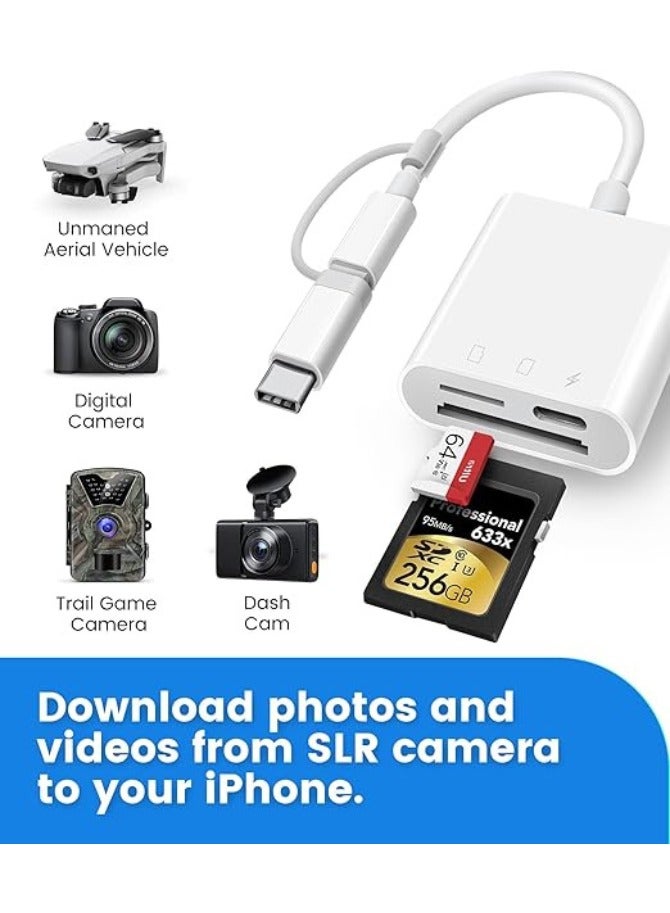 Zaid SD Card Reader for iPhone and iPad, Memory Card Reader Adapter with SD and MicroSD Card Slots, Plug and Play - Image 5