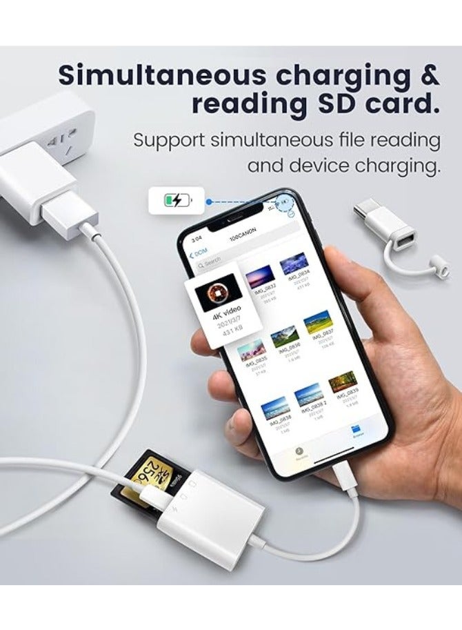 Zaid SD Card Reader for iPhone and iPad, Memory Card Reader Adapter with SD and MicroSD Card Slots, Plug and Play - Image 4