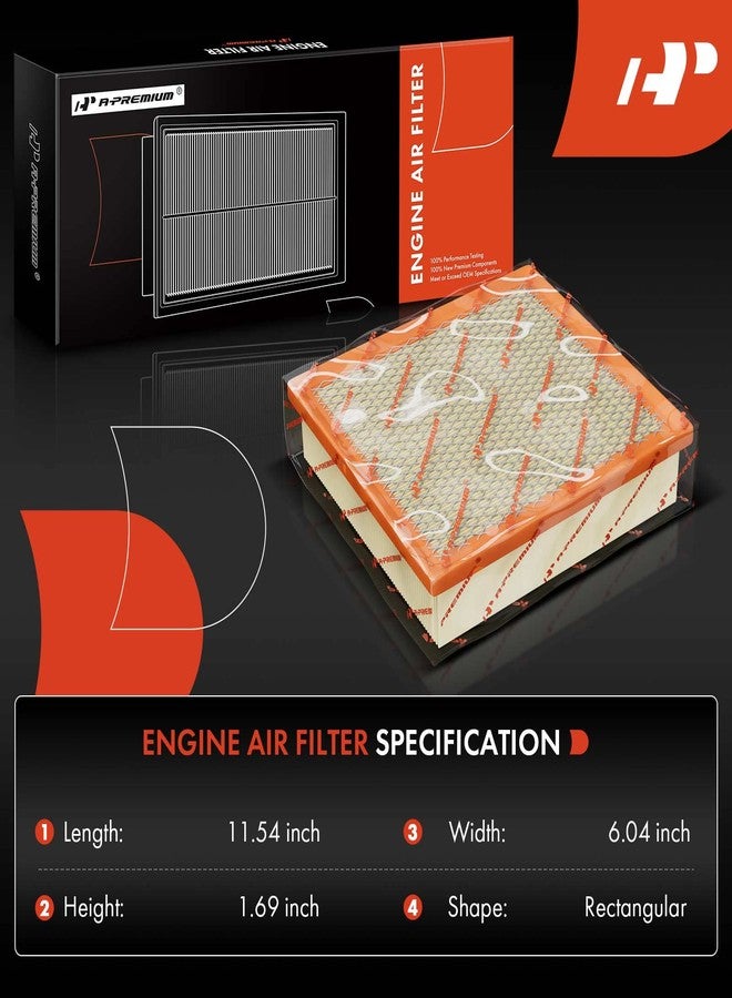 A-Premium 2-PC Engine Air Filter Compatible with Chevrolet Astro, Blazer, Camaro, S10 & GMC Jimmy, Safari, Sonoma & Isuzu Hombre & Pontiac Firebird, 1992-2005, Replace# 8250984630 - Image 2