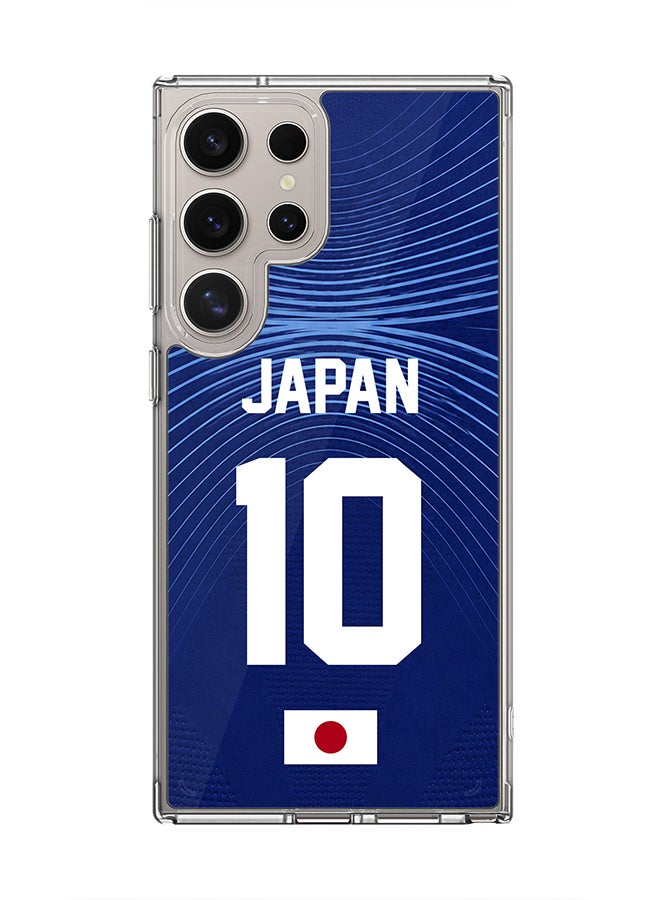 Stylizedd Classic Clear Case for Samsung Galaxy S23 Ultra , Hybrid Soft Case Flexible Edges Anti Drop TPU PC Gel Thin Transparent Cover [ Designed for Samsung Galaxy S23 Ultra ] - Football Team Japan 