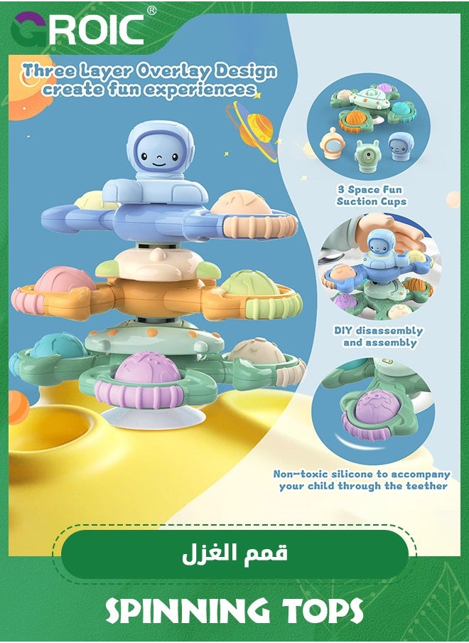 GROIC 3Pcs Suction Cup Spinner Toy for Baby, Spinners for 2 Year Old Boy Girl, Plane Travel Toddler Sensory Toy, Window Toys for Infant, Sensory Toys for Toddlers  - Image 3