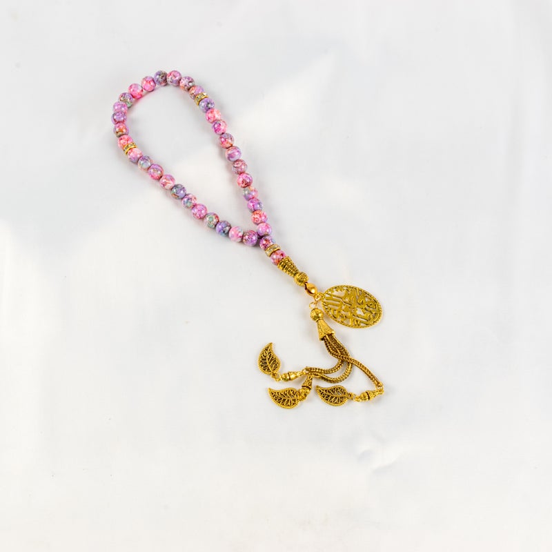 The Black Pearl Accessories Colorful Alabaster Stone Prayer Bead of 33 Beads - Image 1