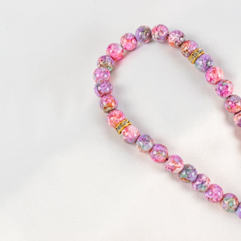 The Black Pearl Accessories Colorful Alabaster Stone Prayer Bead of 33 Beads - Image 2