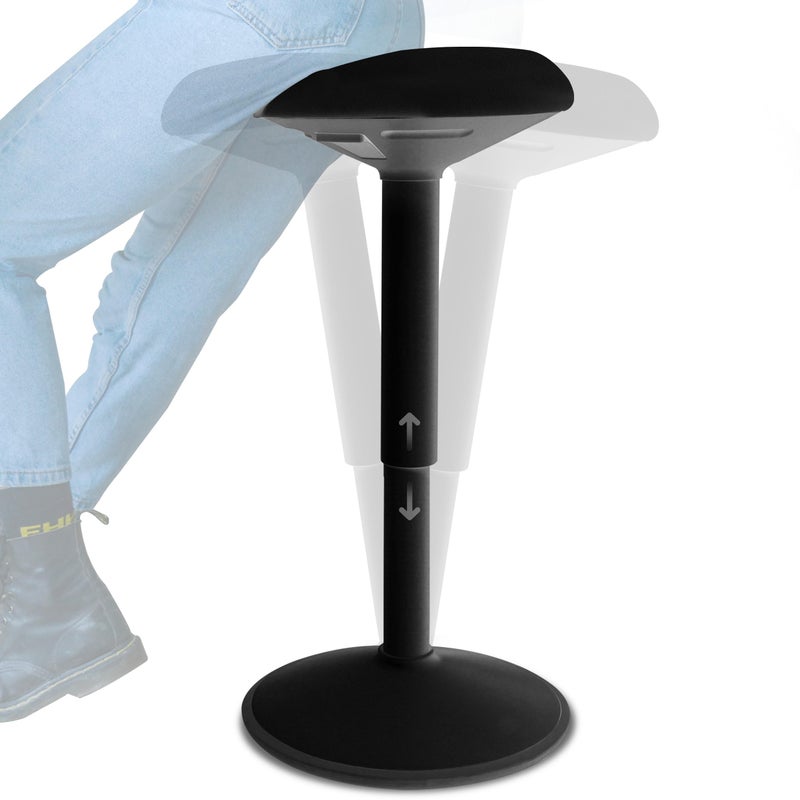 Backerz Standing Desk Stool Chair, Height Adjustable Stool 21-31 inch for Office and Classroom, Swivel Stool, Anti-Slip Bottom Ergonomic Wobble Stool with Rocking Motion, Black - Image 1