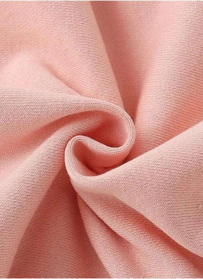 يونيكي Peach Printed Long Sleeve Crew Neck T-Shirt