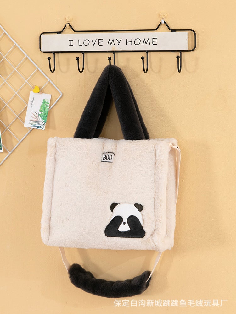 New Cartoon Insi Plush Bag Cute Panda Portable Tote Bag Shoulder Strap Crossbody Bag - Image 1