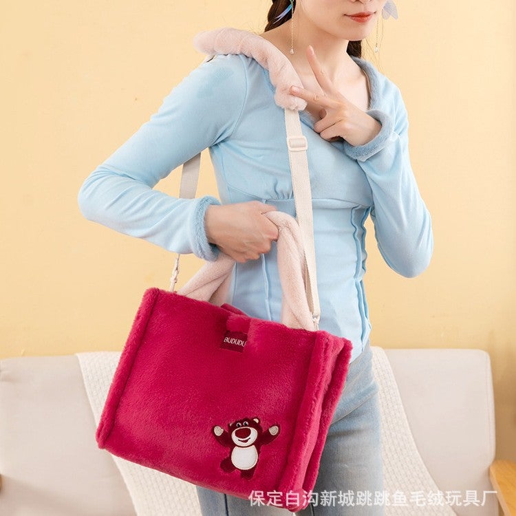 New Cartoon Insi Plush Bag Cute Panda Portable Tote Bag Shoulder Strap Crossbody Bag - Image 3