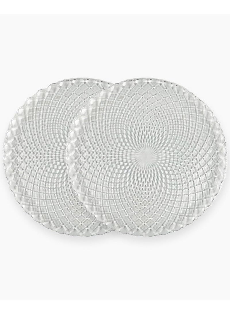 طقم أطباق تقديم زجاج دائري شفاف 6 قطع مقاس 21 سم – أوعية زجاجية بحواف مرتفعة للتقديم والضيافة والاستخدام اليومي – تصميم عملي وأنيق – 3 venedik - Image 1