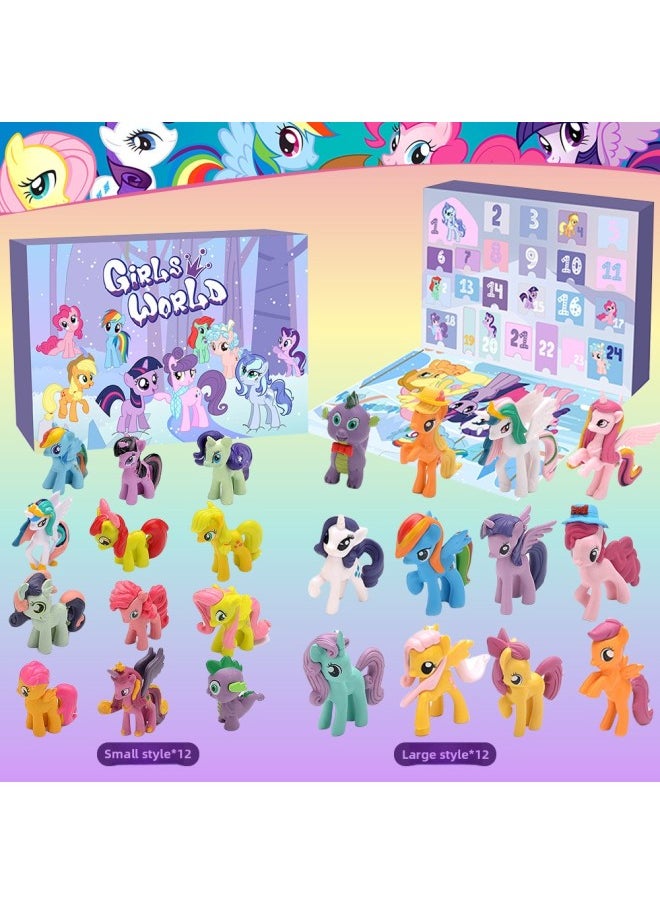 Generic Hot 24pcs Hole Blind Box Sanrio Cartoon Elf Mario Party Toy Spot-Color:Gl-92 My Little Pony Cave Fun (510g)  - Image 1