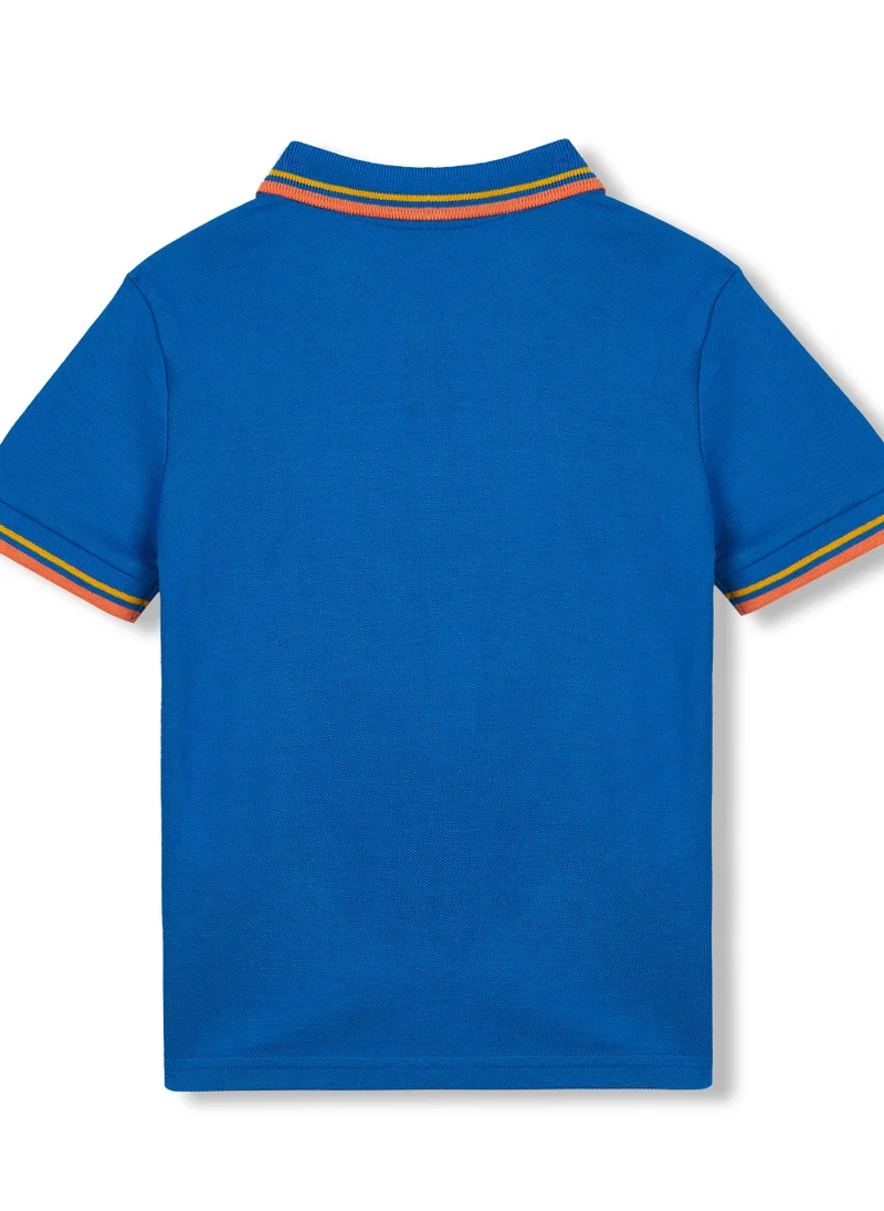فكتور اند جين Boys Polo T-shirt with Embroidery Logo - Blue