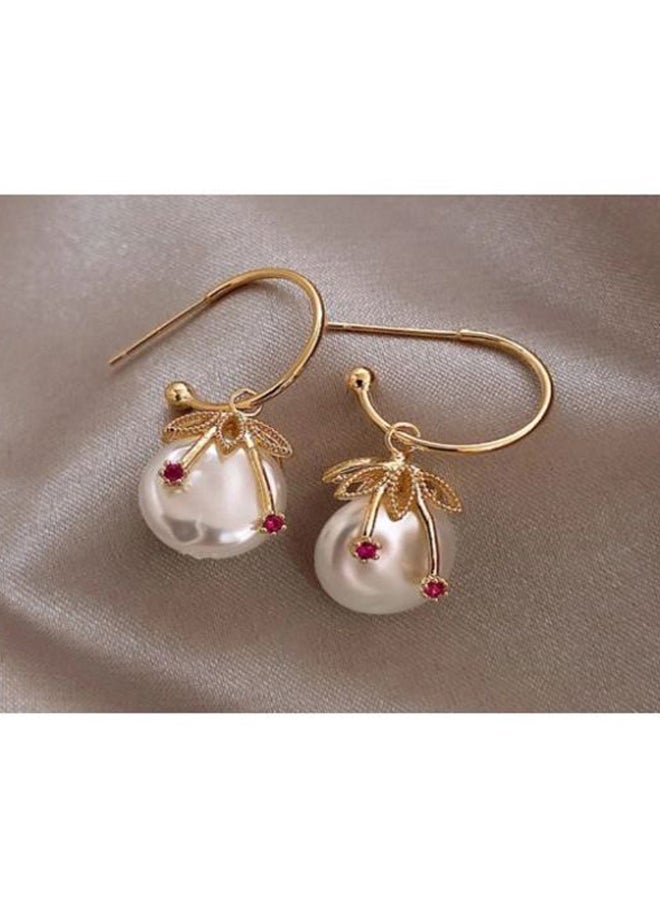 اليشمك أقراط متدلية مرصعة باللؤلؤ بنمط فن الباروك الفرنسي - Image 4