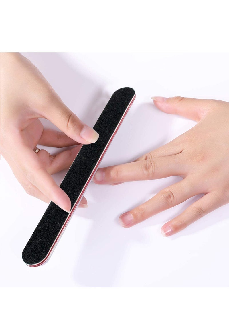 SOLARAE Nail File and Buffer, Professional Manicure Tools Kit 6pcs Rectangular Art Care Block 100/180 Grit Double-sided Files 1pcs Purple 180/240 Emery Board, 13Pcs (Color Radom) - Image 4