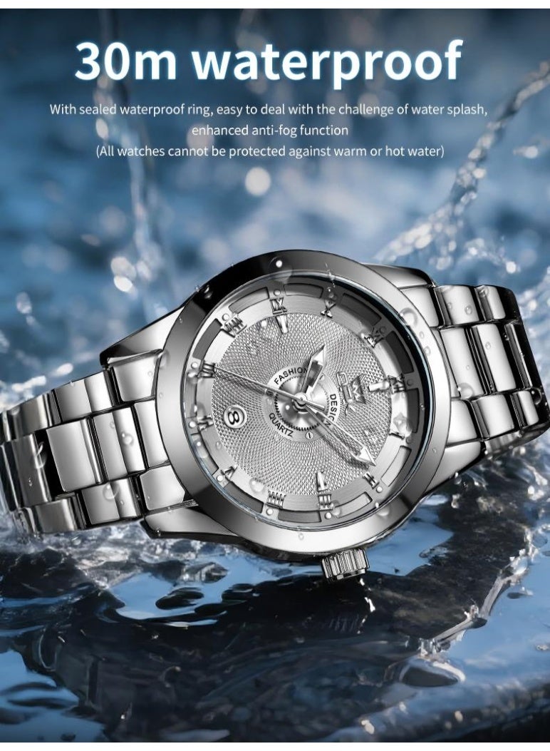 OPK Watch for Men Stainless Steel Waterproof Luminous Date Analog Quartz Wrist Watch Business Fashion Casual Men Watches - Image 5