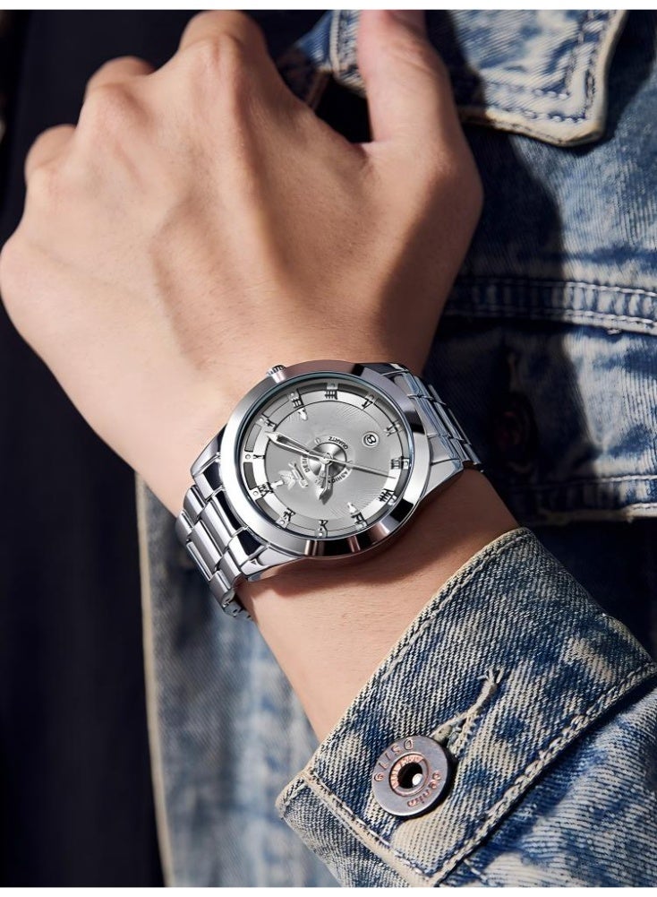 OPK Watch for Men Stainless Steel Waterproof Luminous Date Analog Quartz Wrist Watch Business Fashion Casual Men Watches - Image 3