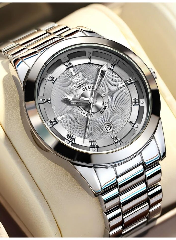 OPK Watch for Men Stainless Steel Waterproof Luminous Date Analog Quartz Wrist Watch Business Fashion Casual Men Watches - Image 1