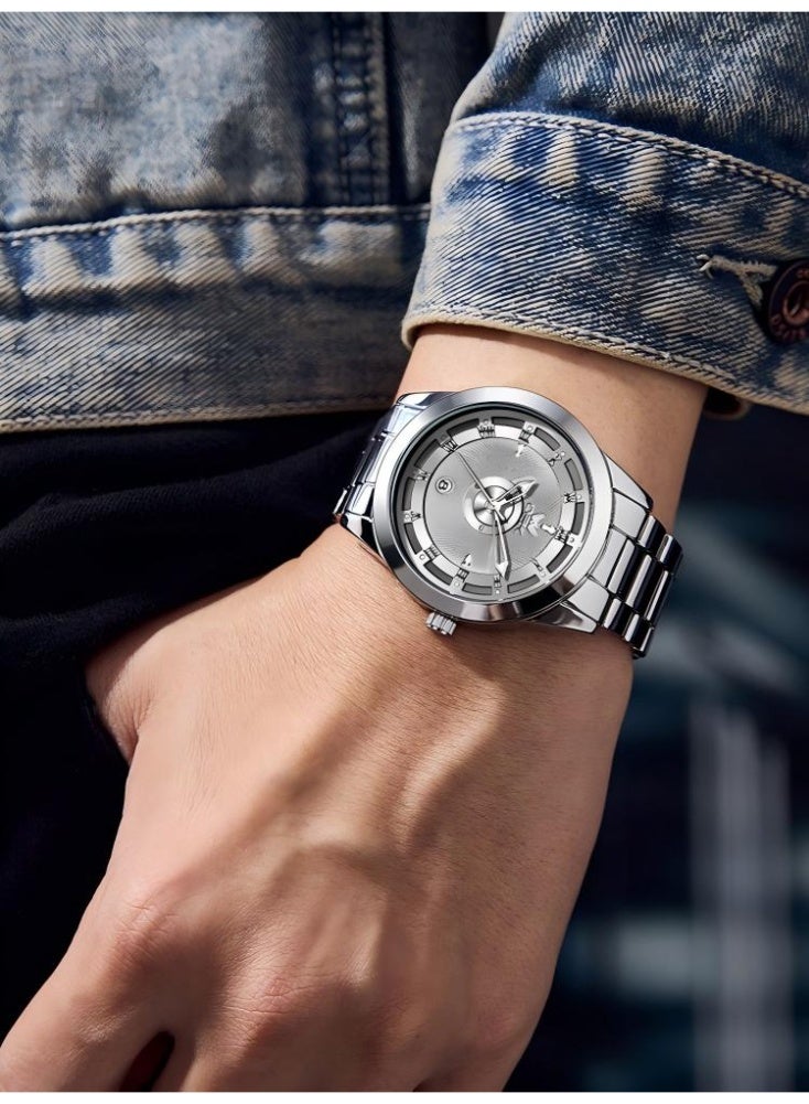 OPK Watch for Men Stainless Steel Waterproof Luminous Date Analog Quartz Wrist Watch Business Fashion Casual Men Watches - Image 4