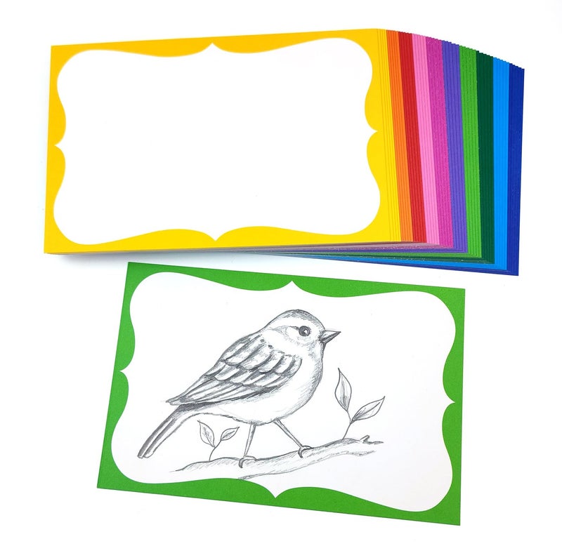 PPAPPAPPIYO index card 4x6 Decorative Border Vellum paper Set of 50 260gsm 4X6 design01 - Image 3