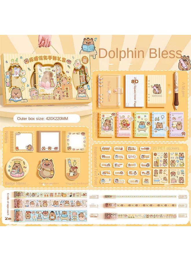 Bluejw Handbook Gift Box Suit Notebook Loose-leaf Stationery Sticker Material Tool Girl's Heart - Image 1