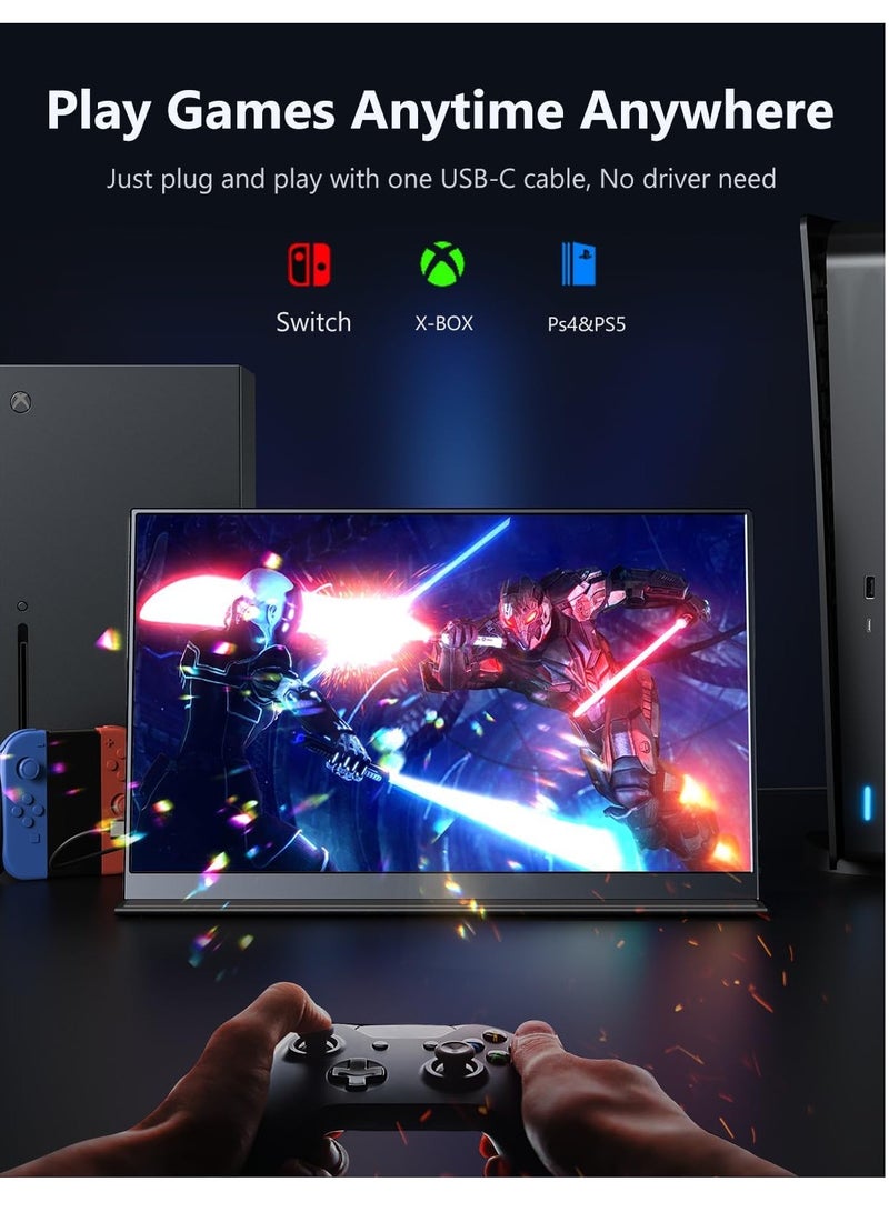 Portable Monitor  15.6" 1080P - Lightweight Dual USB C HDMI Second Computer Screen, Gaming Display With Speakers for PS4/5 Xbox Switch MAC PC Phone MagicRaven  - Image 3