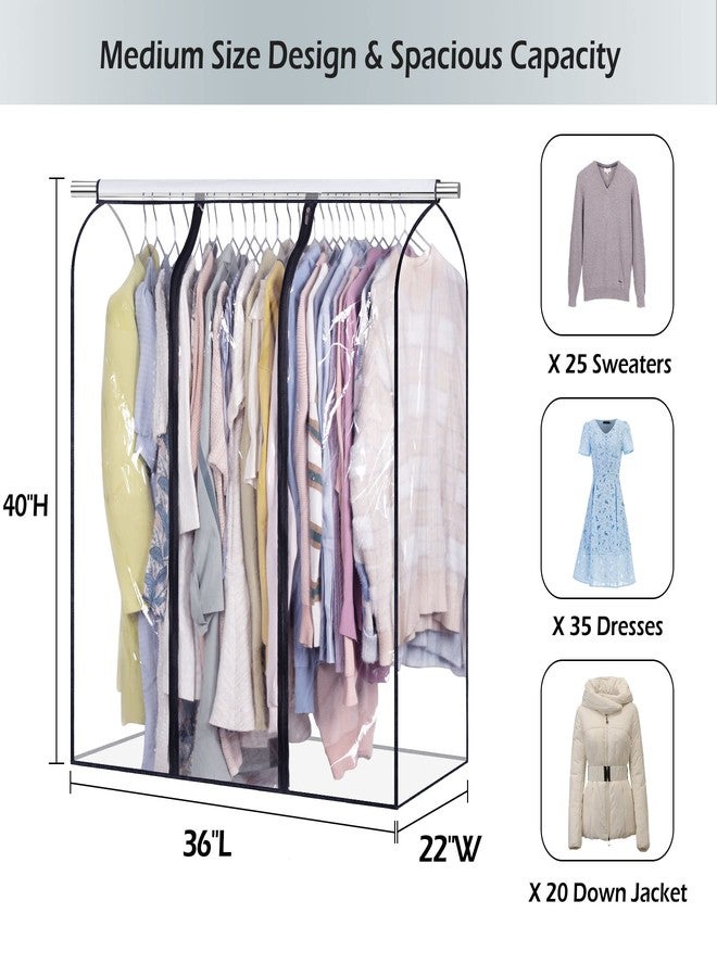 SLEEPING LAMB 40' Clear Garment Bags for Closet Storage Bottom Enclosed Hanging Clothes Storage Bag Sealed Clothes Cover for Coats, Suits, Sweaters, Dresses - Image 2