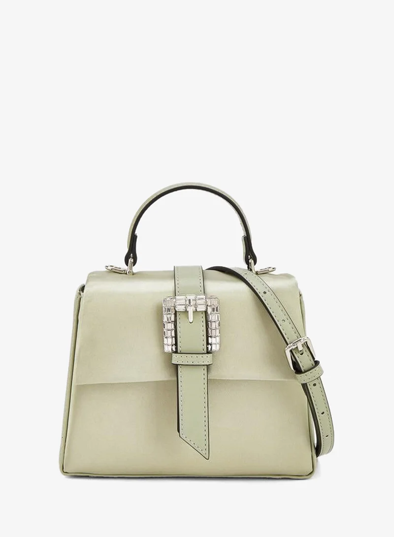 Solid Crossbody Bag With Detachable Strap