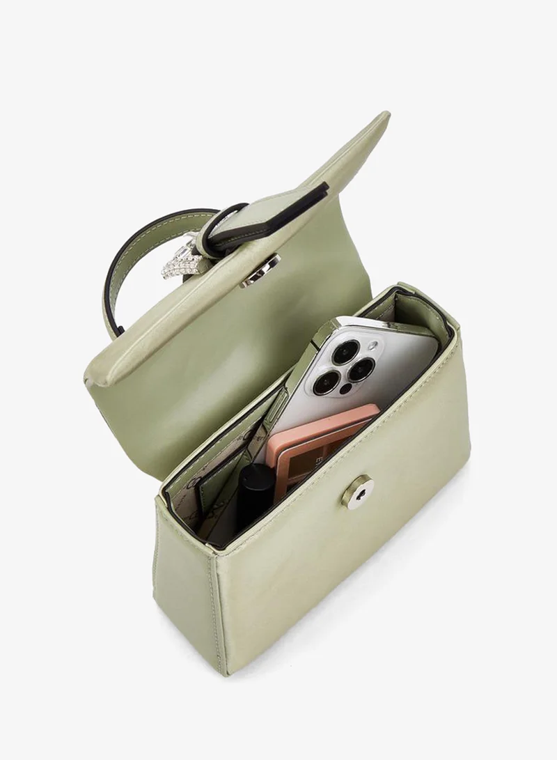 Celeste GREEN Solid Crossbody Bag With Detachable Strap for Women | Best Price UAE