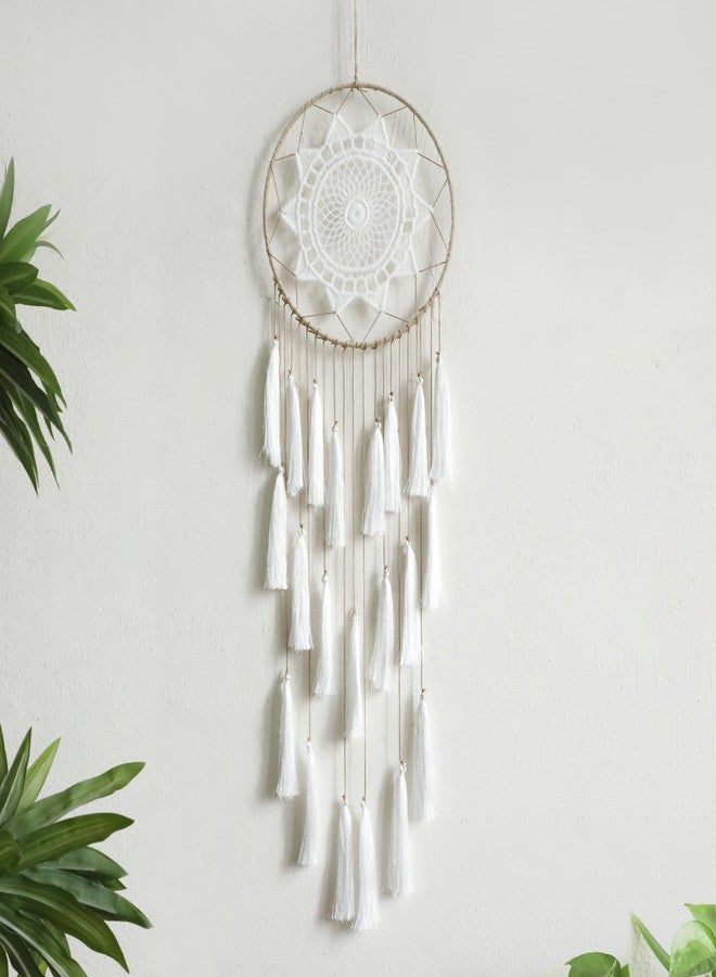 Artilady Macrame Dream Catchers for Bedroom - Tassel Wall Hanging Handmade Dreamcatchers Home Decor with Tassel Feather Ornament Craft Blessing Gift - Image 1