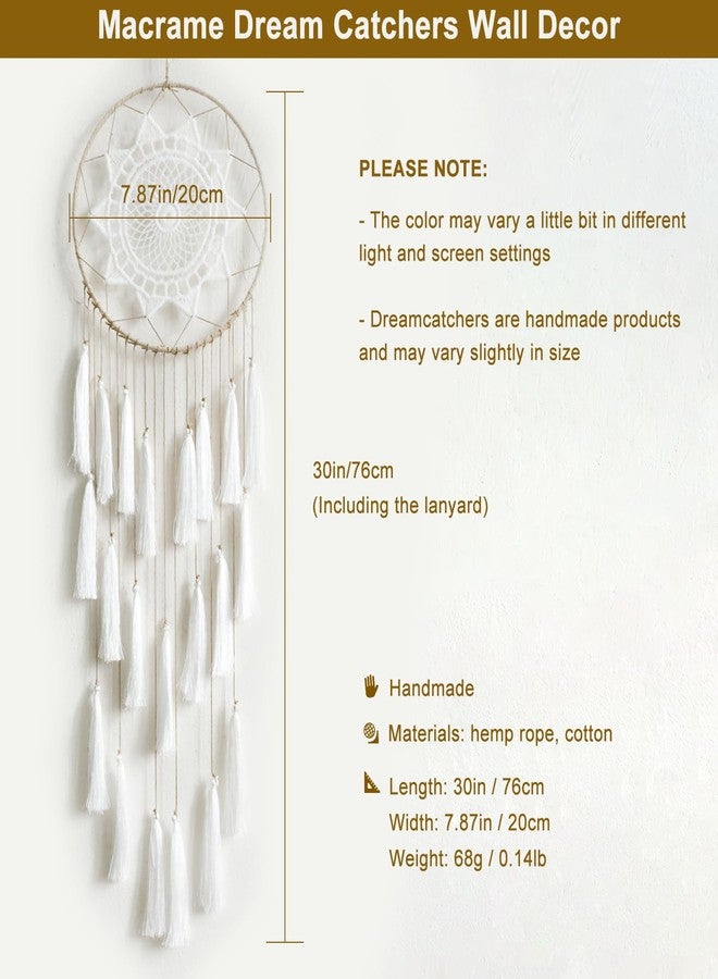 Artilady Macrame Dream Catchers for Bedroom - Tassel Wall Hanging Handmade Dreamcatchers Home Decor with Tassel Feather Ornament Craft Blessing Gift - Image 3