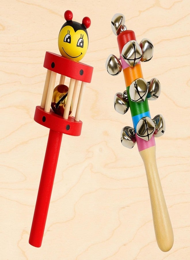 Bloombec Wooden Non Toxic Colourful Rattle Toys for Newborn Baby, Musical Infant Toy, 3 Rattles and 1 Xylophone, Gift Set Age 0+ (Set of 4, Multicolor) - Image 2