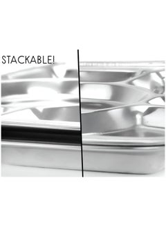 BLACKSTONE Stainless Steel Divided Plate Dinner Serving Plate with 6 Compartment  - Image 5