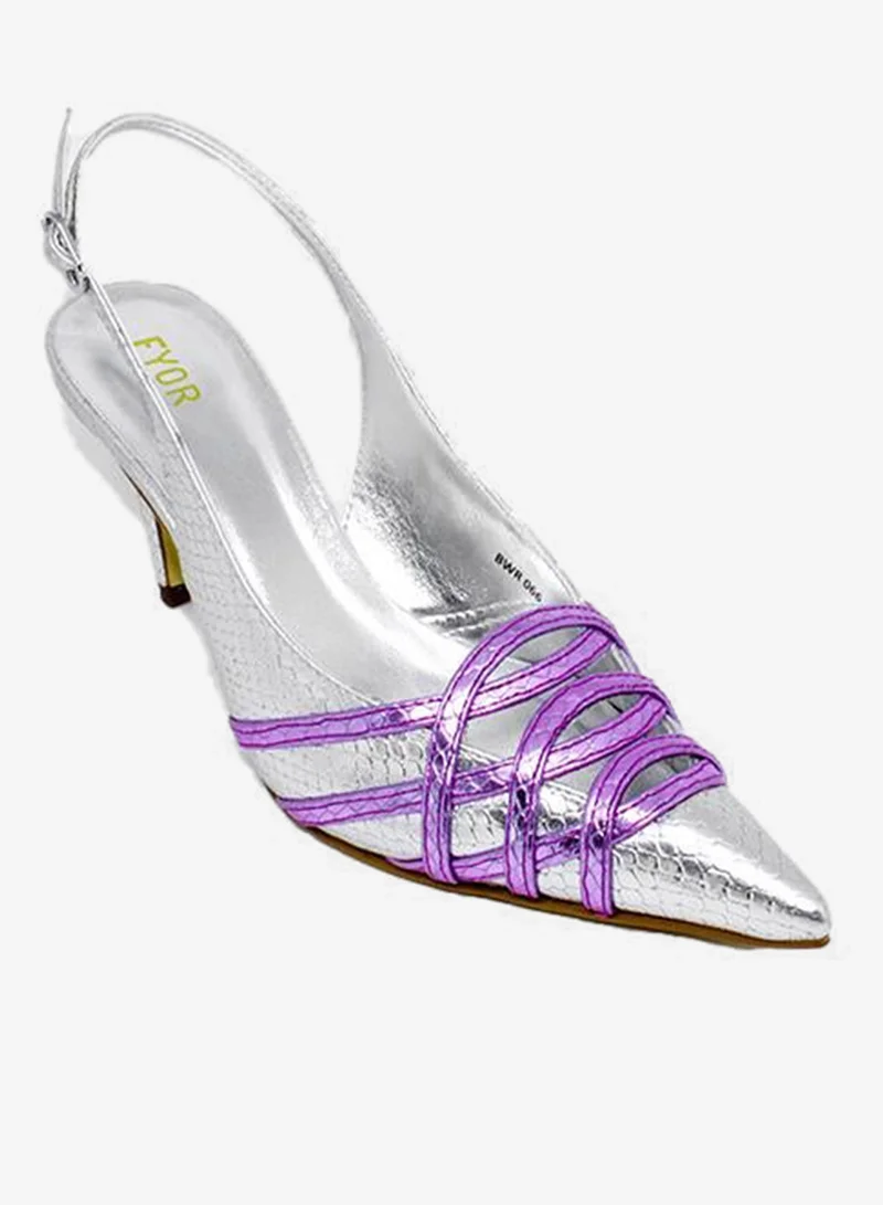 فايور Metallic Sling Back Heeled Sandal BWR 066