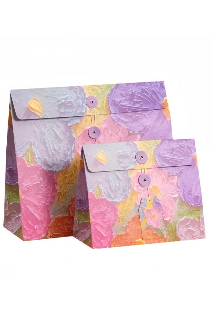Harse Oil Painting Style Gift Bag, Birthday Gift Box, Envelope Packaging Bag,24*20*11 Creative Paper Gift Bag, Holiday Gift Box, Gift Bag - Image 1