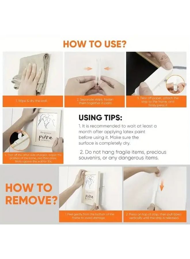 12pcs Snow White Premium Picture Frame Stickers Strong Adhesive No Drilling No Residue - Image 5